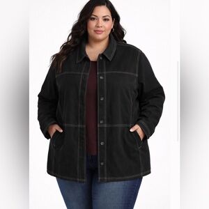 ‼️ EUC Black Suede-Like Light Jacket 2X